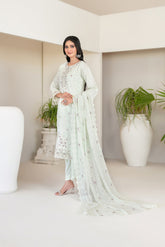 3-PC Unstitched Fancy Embroidered Viscose Najwa By Tawakkal Fabrics | D-4388